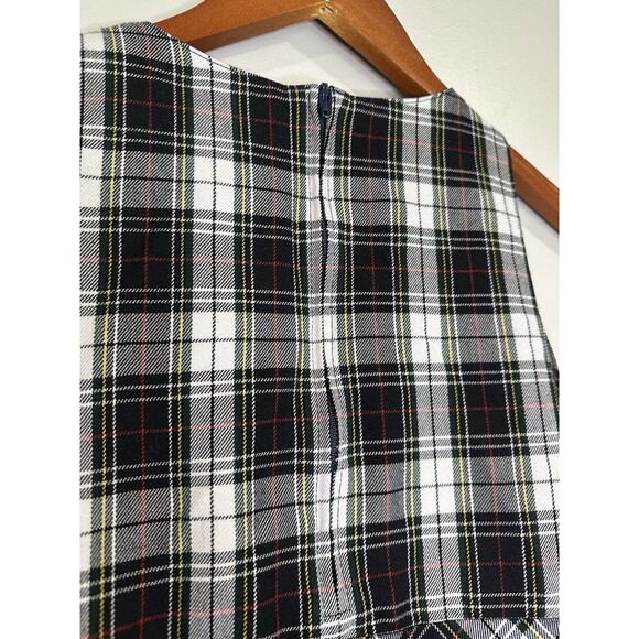 Lands' End Girls Blue Green Plaid Sleeveless Dress Pleated Button Size 7 Holiday - Picture 5 of 8